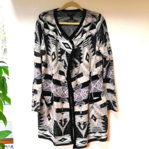 Lucky Brand Aztec Print Knit Cardigan